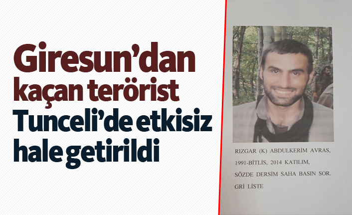 Giresun’dan kaçan terörist Tunceli’de öldü