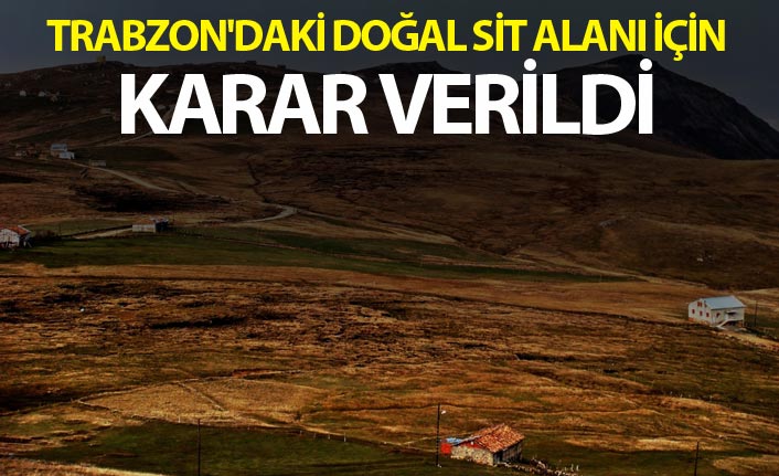 Trabzon'daki doğal sit alanı için karar verildi