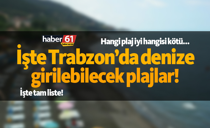 İşte Trabzon'da denize girilebilecek plajlar!