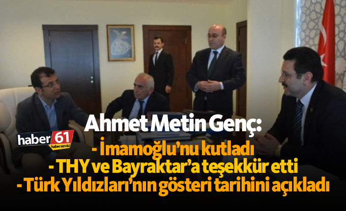 Ahmet Metin Genç, İmamoğlu'nu kutladı