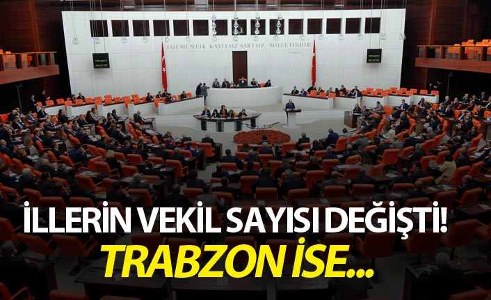 İllerin vekil sayısı değişti! Trabzon ise...