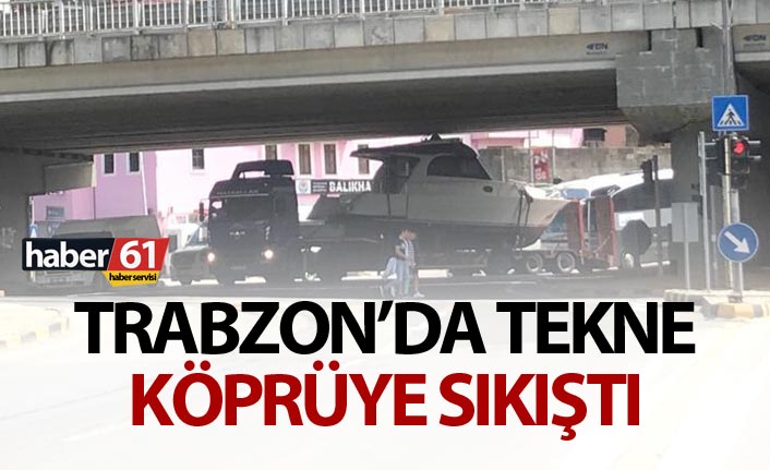 Trabzon'da tekne köprüye sıkıştı