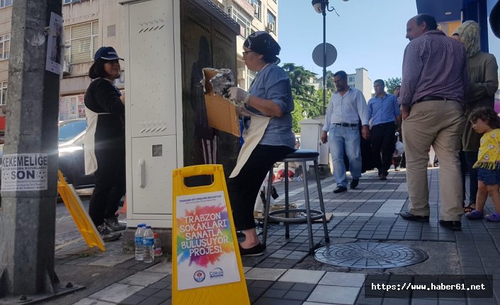 Trabzon'a kadın ressam eli değiyor! Köprüler, elektrik trafoları ve...