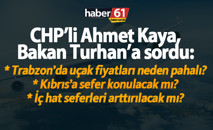 CHP'li Ahmet Kaya, Bakan Turhan'a sordu: "Trabzon'a uçak fiyatları neden pahalı?