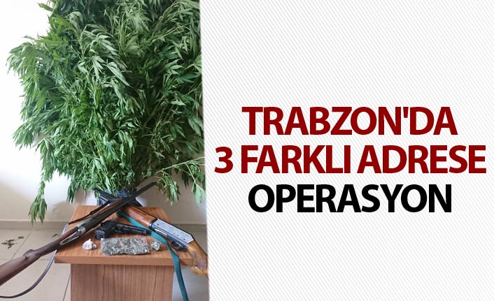 Trabzon'da 3 farklı adrese operasyon