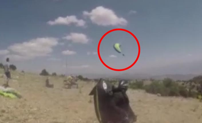 1 kişinin öldüğü yamaç paraşütü kazası amatör kamerada