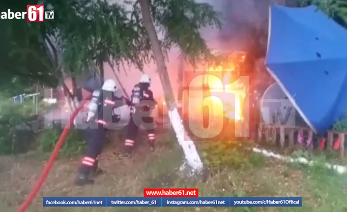 Akçaabat'ta faciadan dönüldü! Alevlerin içine daldılar...