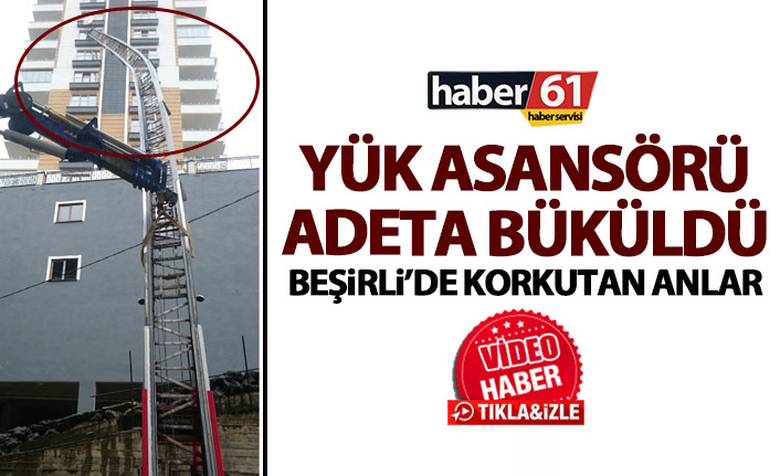 Yük taşıma asansörü adeta büküldü! O anlar kameralara yansıdı