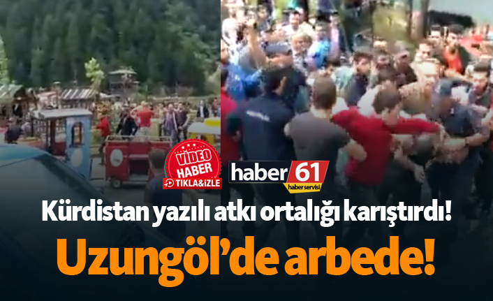 Uzungöl’de arbede! Kürdistan yazılı atkı ortalığı karıştırdı... | Trabzon Haberleri