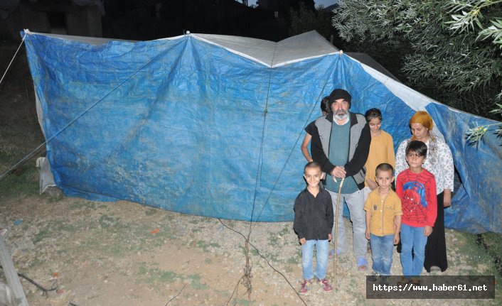 Kiralık ev bulamadılar brandada yaşıyorlar