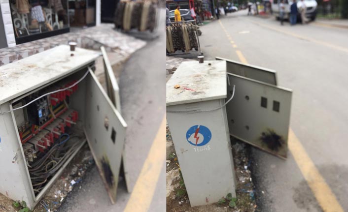 Uzungöl'deki kapağı açık trafo tepki çekiyor