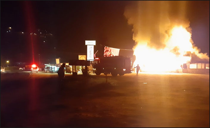 Çaykara’da restoran alev alev yandı