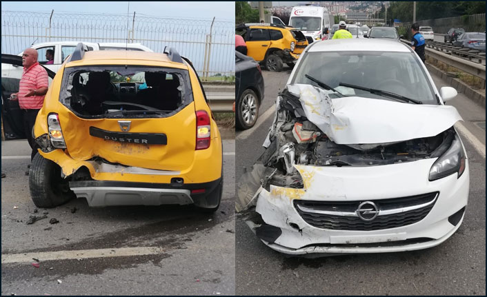 Trabzon'da kaza ucuz atlatıldı!