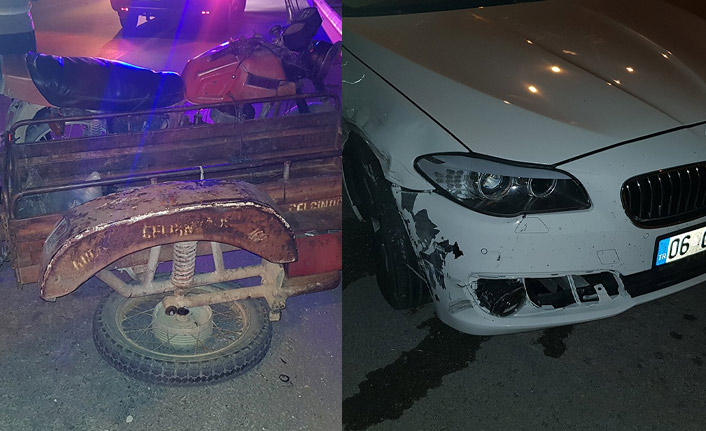 Otomobil, kasalı motosikletle çarpıştı: 1 yaralı