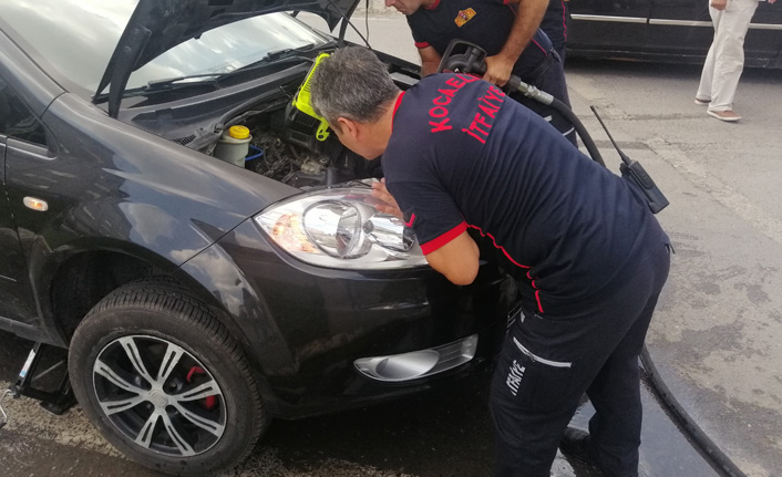 Yavru kediyi itfaiye kurtardı