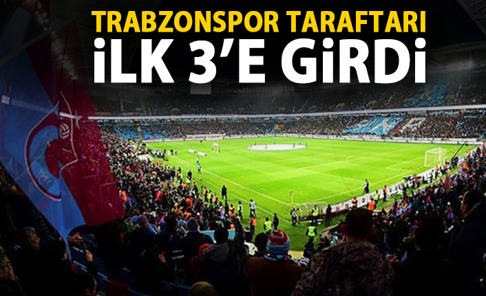 Trabzonspor taraftarı ilk 3'e girdi