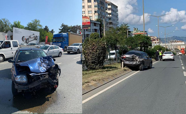 Trabzon Akçaabat'ta Zincirleme Kaza: Yaya Yüzünden Fren Yapan Araca Arkadan Çarptılar