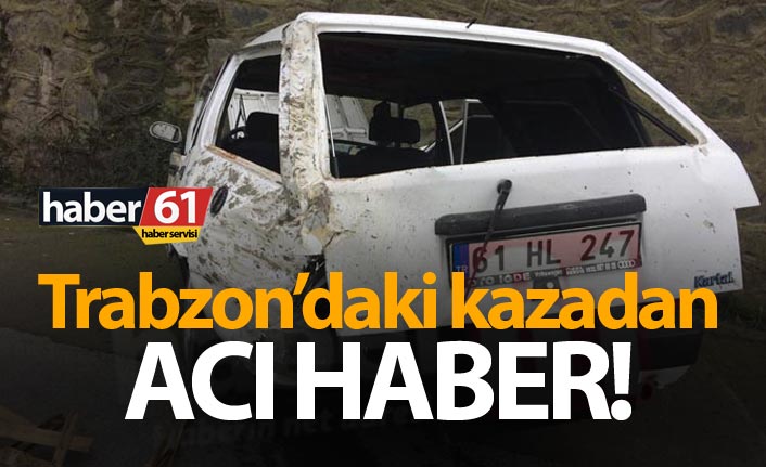Trabzon'daki otomobil istinat duvarına çarptı.
