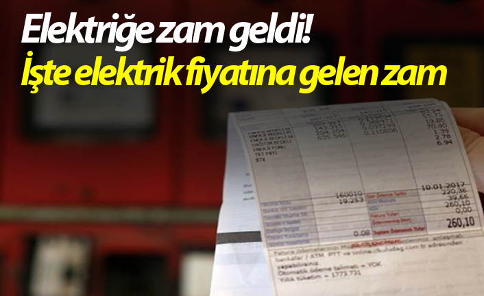 Elektriğe zam geldi!