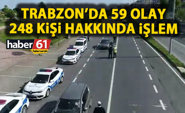 Trabzon’da 59 olayda 248 kişi hakkında işlem