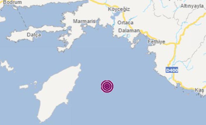 Muğla açıklarında 5 büyüklüğünde deprem! - 03 Ekim 2019