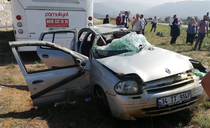 Didim TOKİ kavşağında feci kaza