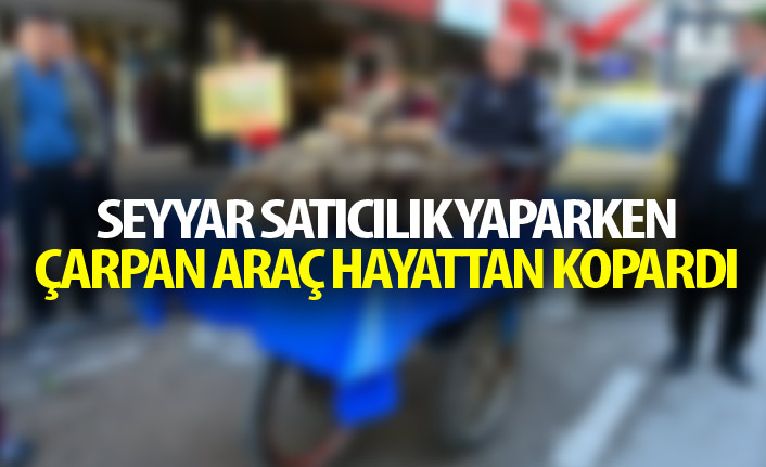 Caddede satış yapan seyyar satıcıya çarpan araç hayattan kopardı