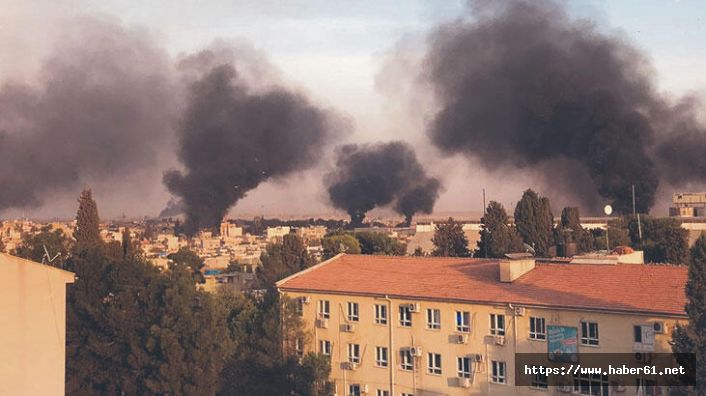 Köşeye sıkışan teröristler lastik yakmaya başladı!