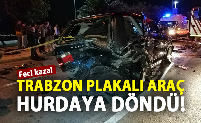 Feci kaza! Trabzon plakalı araç hurdaya döndü!