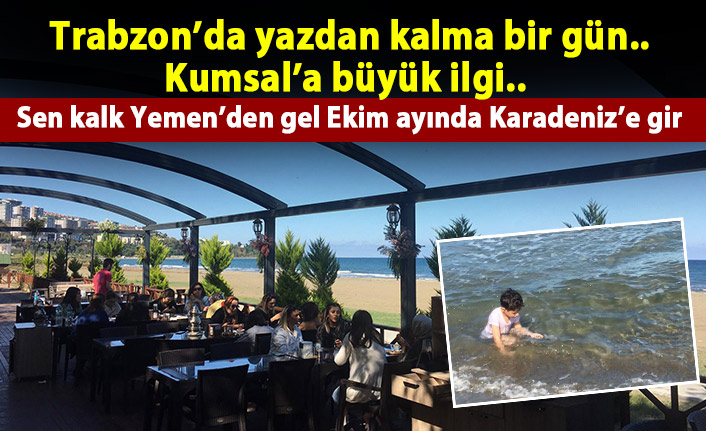 Ekim ayında Trabzon'da denize girdiler