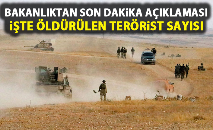 Bakanlıktan son dakika açıklaması! İşte öldürülen terörist sayısı