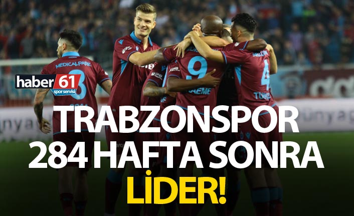 Trabzonspor 284 hafta sonra lider