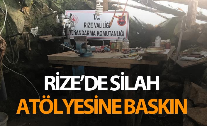 Rize'de silah atölyesine baskın