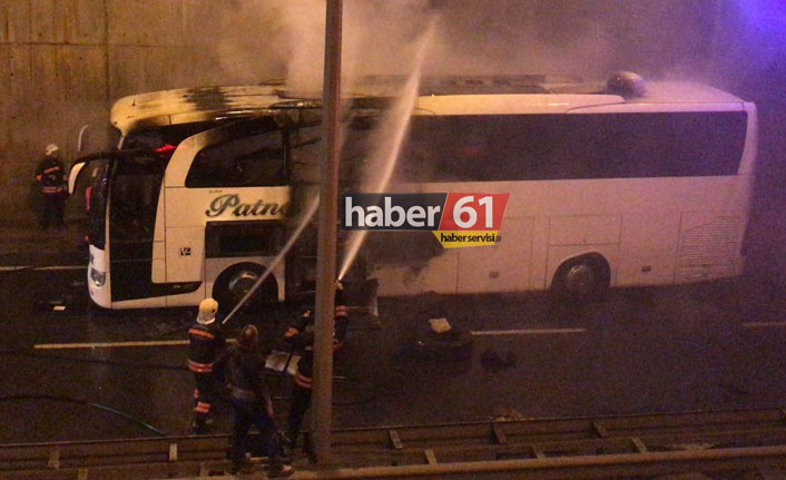 Trabzon'da otobüs yandı!03.10.2019