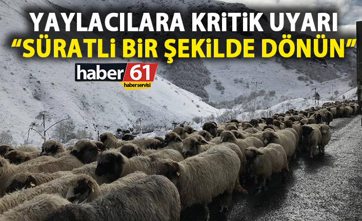 Yaylacılara kritik uyarı: Süratli bir şekilde dönün!