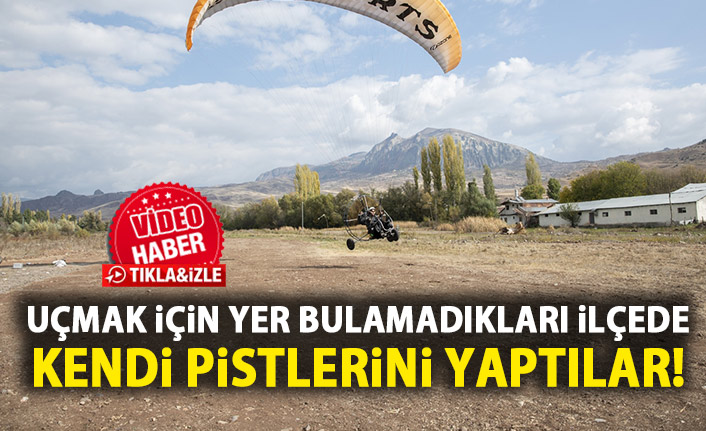 Giresun'unda uçmak için kendi pistlerini yaptılar!