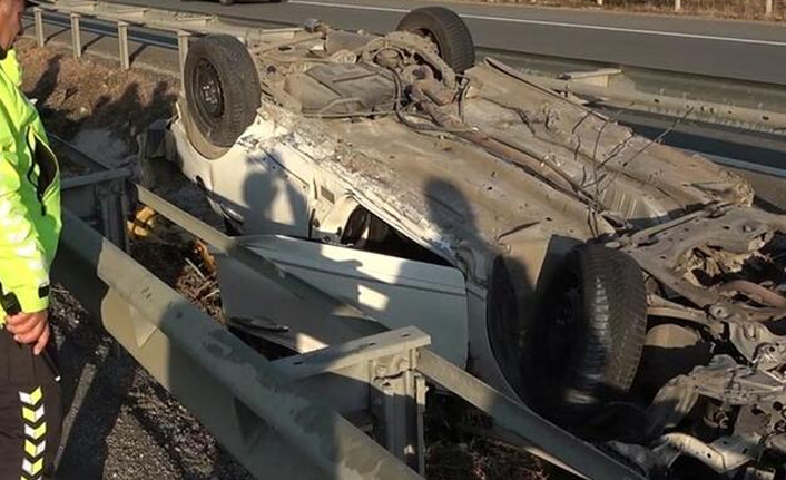 TIR'a çarptı 62 metre sürüklenip ters döndü!