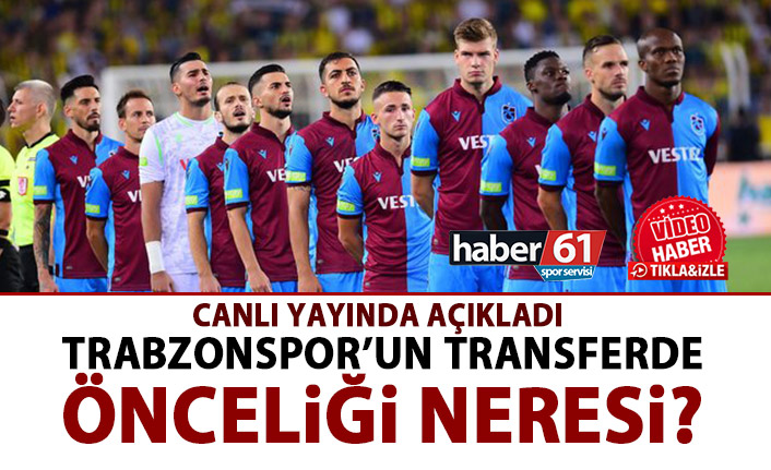 Trabzonspor’un transferde önceliği ne? Canlı yayında açıkladı!