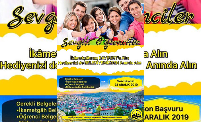 Bayburt Belediyesi'nden öğrencilere yönelik ilginç kampanya