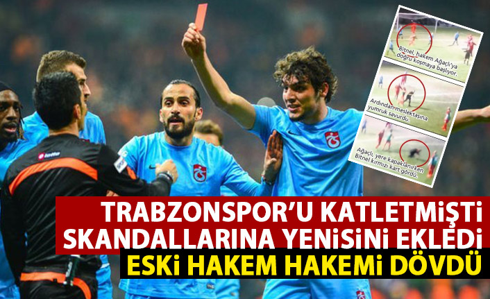 Trabzonspor'u katleden Deniz Ateş Bitnel şimdi de hakem dövdü!
