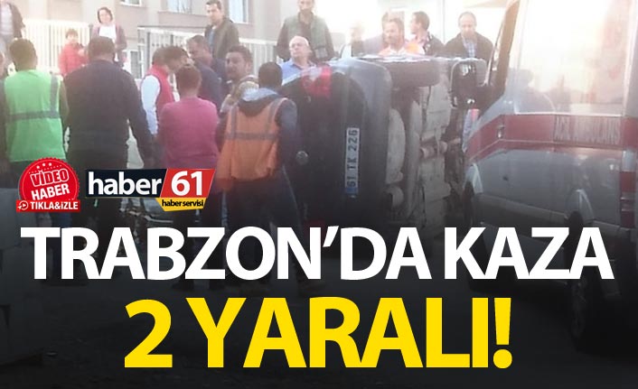 Trabzon'da kaza tomobil yan yattı. kazada 2 kişi yaralandı.
