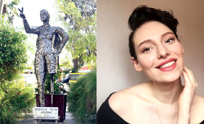Neslican Tay'ın heykeli dikildi