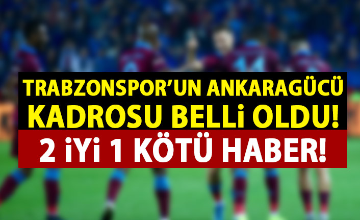Trabzonspor'da Ankaragücü kadrosu açıklandı! Yıldız isim yine yok!