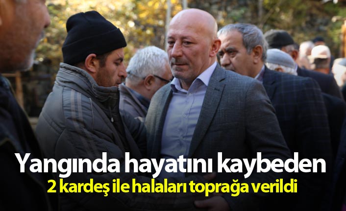 Yangında hayatını kaybeden 2 kardeş ile halaları toprağa verildi