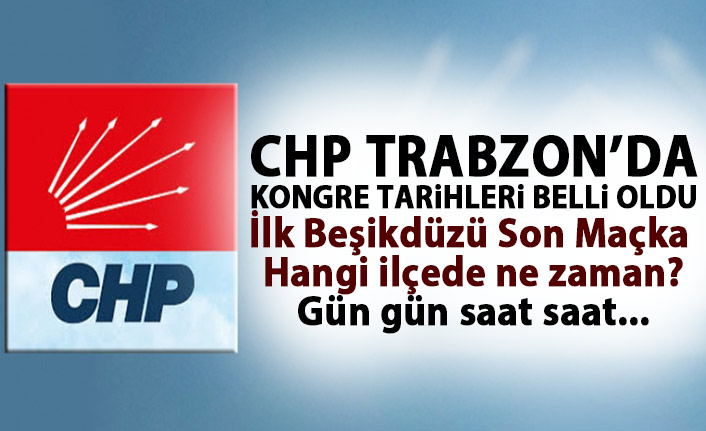 CHP Trabzon'da kongre tarihleri belli oldu
