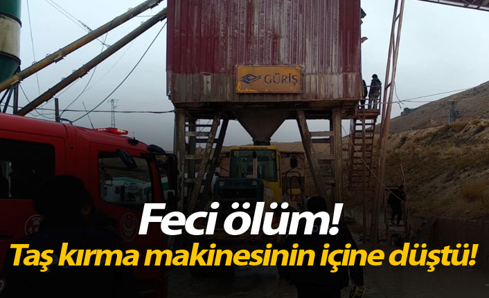 Feci ölüm! Taş kırma makinesinin içine düştü!