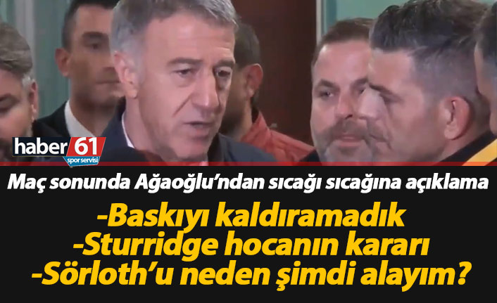 Ağaoğlu: Baskıyı kaldıramadık, şansları değerlendiremedik