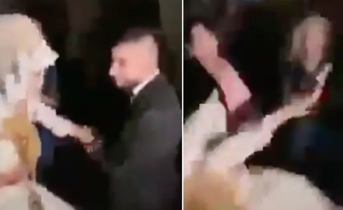 Damat tokatladı, davetliler alkışladı!