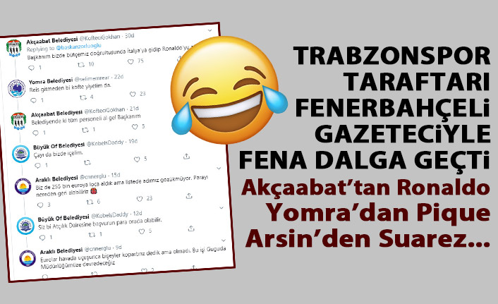 Trabzonsporlu taraftarlar Fenerbahçeli gazeteci ile fena dalga geçti!