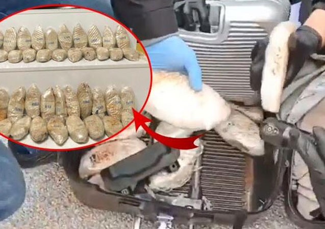 10 kilo uyuşturucu yolcunun valizinden çıktı!